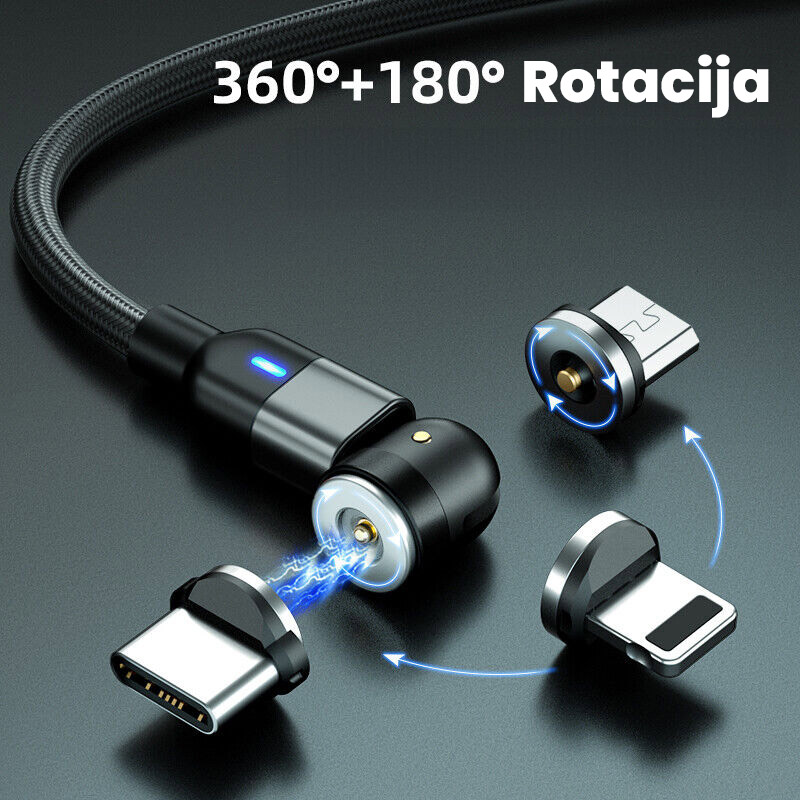 Magnetni kabl 3 u 1 sa rotirajućim dizajnom